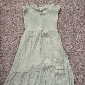 Elegant Green Strapless Dress